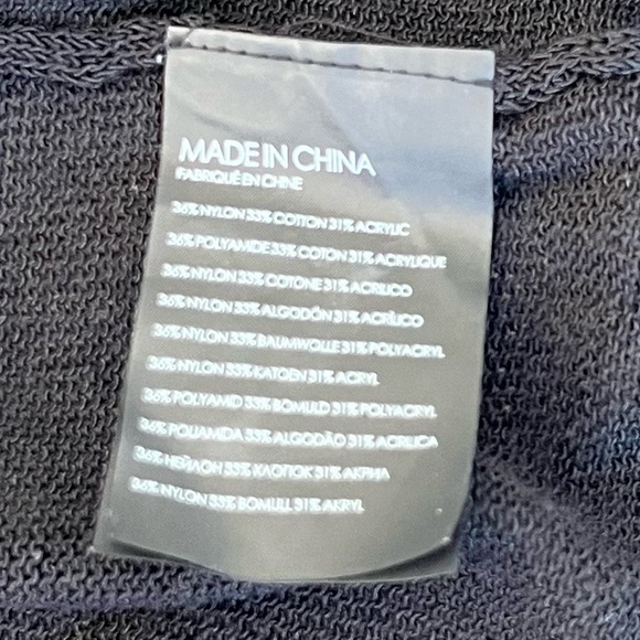 CLUB MONACO Black Sheer Knit Long Sleeves Open Front Lightweight Cardigan Sz M - Picture 14 of 16